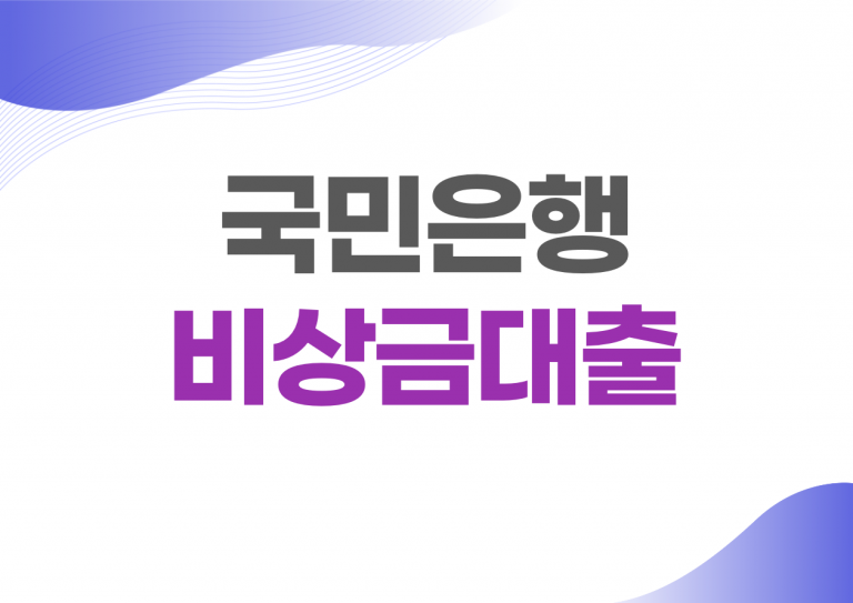 국민은행 비상금대출