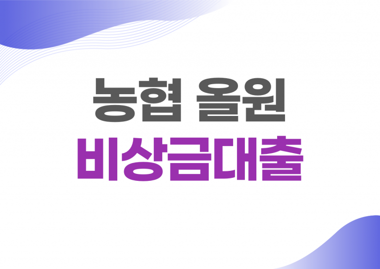 농협 비상금대출